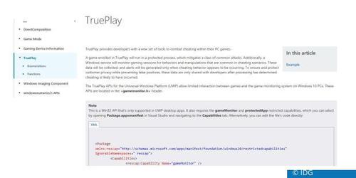 In einem MSDN-Beitrag erklärt Microsoft den Entwicklern, wie sie TruePlay in ihren Spielen einsetzen können (c) IDG