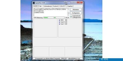 Freeware SpeedFan steuert Lüfter (c) IDG