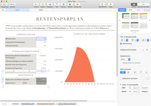 Für kleinere Kalkulationen ist Numbers gut geeignet. (c) Wiesend