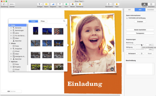 Mit Pages kann man schnell und einfach kleinere Layouts erstellen. (c) Wiesend