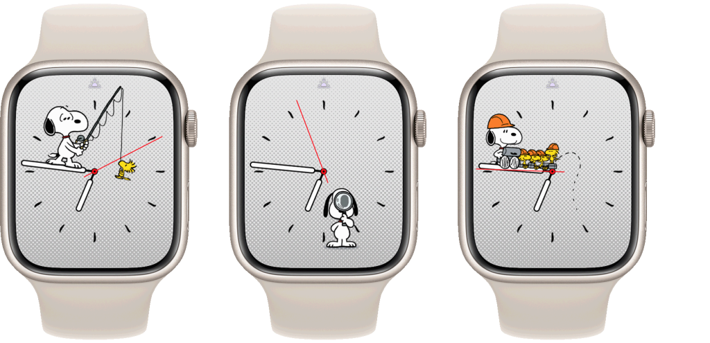 Die Apple Watch Series 9 mit einem Snoopy Watchface