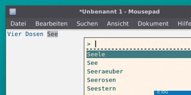 Wörter per Tastenkombination mit Textsuggest ergänzen. (c) IDG