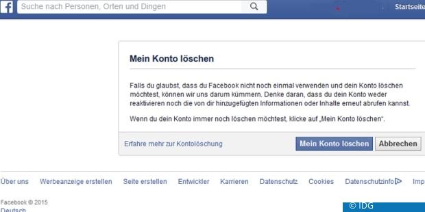 Facebook Account löschen - wir erklären Ihnen, wie es geht (c) IDG