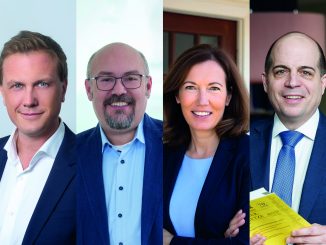 Das Konsortium der UBIT Wien: v.l.n.r.: Martin Puaschitz, Obmann / Rüdiger Linhart, Berufsgruppensprecher IT / Elisabeth Babnik, Berufsgruppensprecherin Unternehmensberatung / Thomas Stefan Wurst, Berufsgruppensprecher Buchhaltung (c) Weinwurm/Babnik Communictions/Weinwurm/Wieser