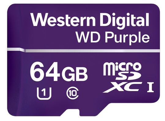 Die Western Digital Purple microSD-Karte eignet sich für Echtzeitlösungen zur Erfassung, Umwandlung, Erhaltung und für den Zugang von Videoüberwachungsdaten.