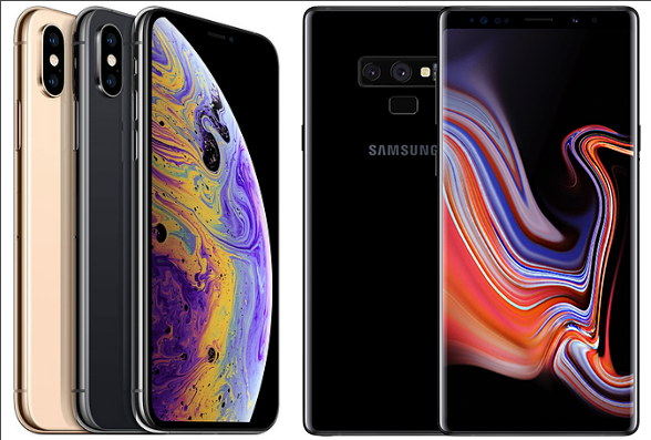 iPhone Xs vs. Samsung Galaxy Note 9: Wie die zwei Smartphonegiganten im Vergleich abschneiden, sehen Sie in unseren 8 Gegenüberstellungen. (c) Screenshot Samsung & Screenshot Apple