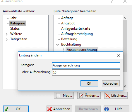 Im Office Manager 18.0 können die Aufbewahrungsfristen definiert werden.