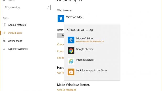 Auch wenn Microsoft den Edge Browser empfiehlt, müssen Sie diesen nicht benutzen. Firefox, Chrome oder Opera bieten Ihnen weitaus mehr Erweiterungen und Möglichkeiten den Browser auf Ihre Bedürftnisse zu personalisieren. (c) Microsoft