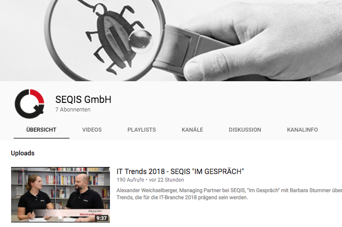 Videoblog von SEQIS: Anfang ist gemacht (c) YouTube