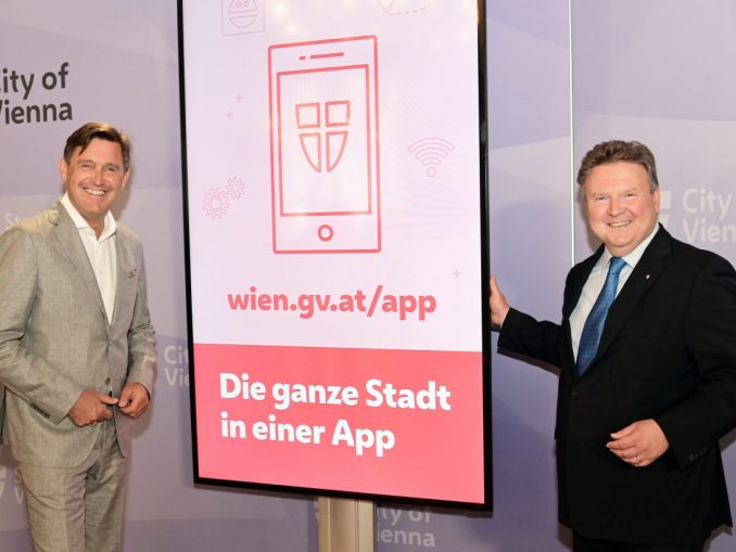 "Eine smarte Lösung für eine smarte Stadt": Wiens Bürgermeister Michael Ludwig (rechts) und Peter Hanke, Stadtrat für Digitalisierung, präsentierten die neue App den Medien.